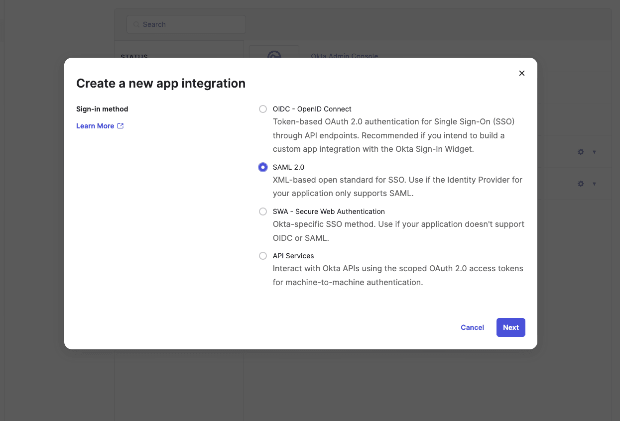 SSO tutorial set SAML