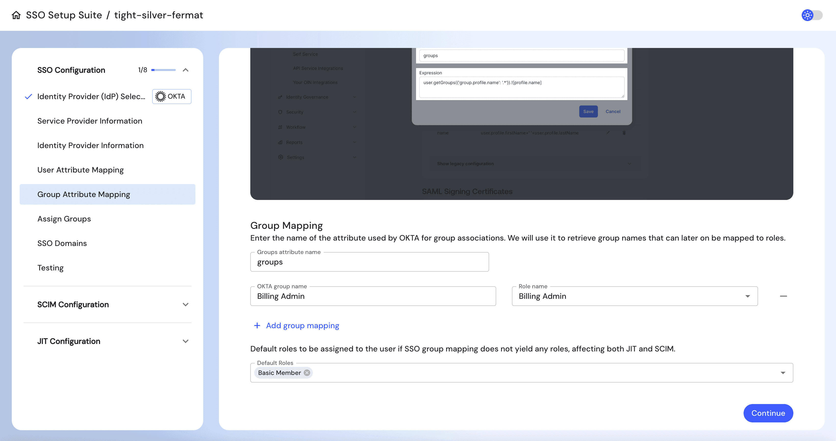 Fig Federate your corporate IdP through SSO Setup Suite