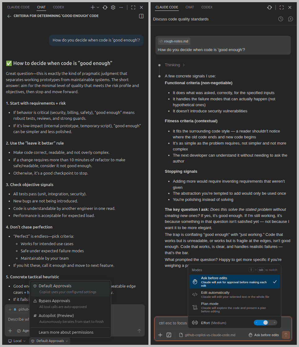 Fig: GitHub Copilot and Claude Code opened as extensions in VS Code