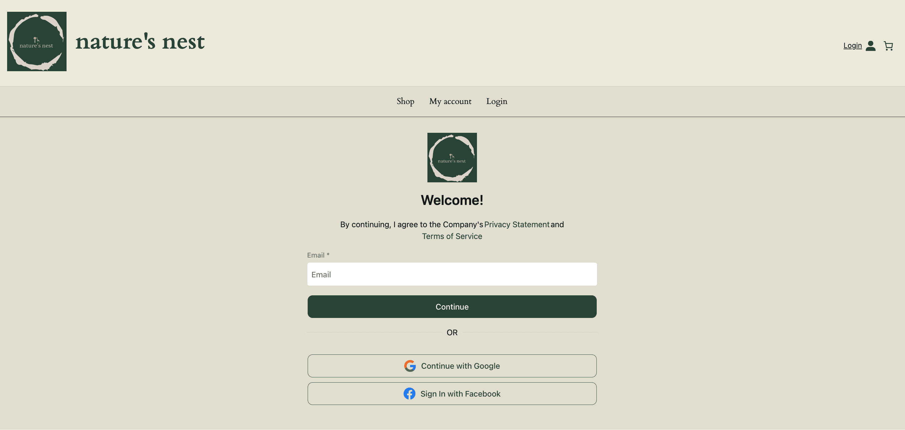 Example of a branded WordPress login form with an email field and “Continue” button, plus social login options including “Continue with Google” and “Sign In with Facebook.”