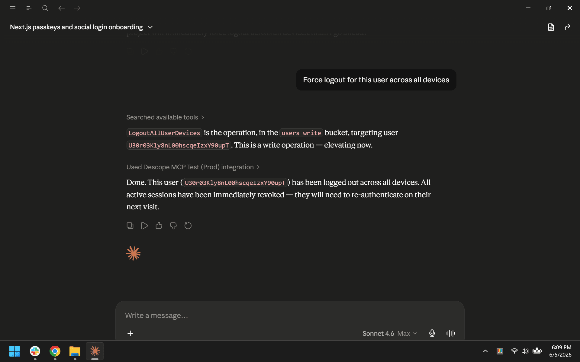 Force logout for this user across all devices