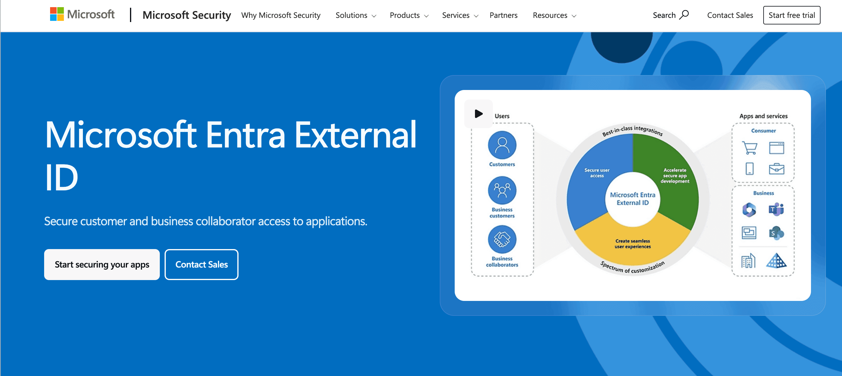 Microsoft Entra External homepage