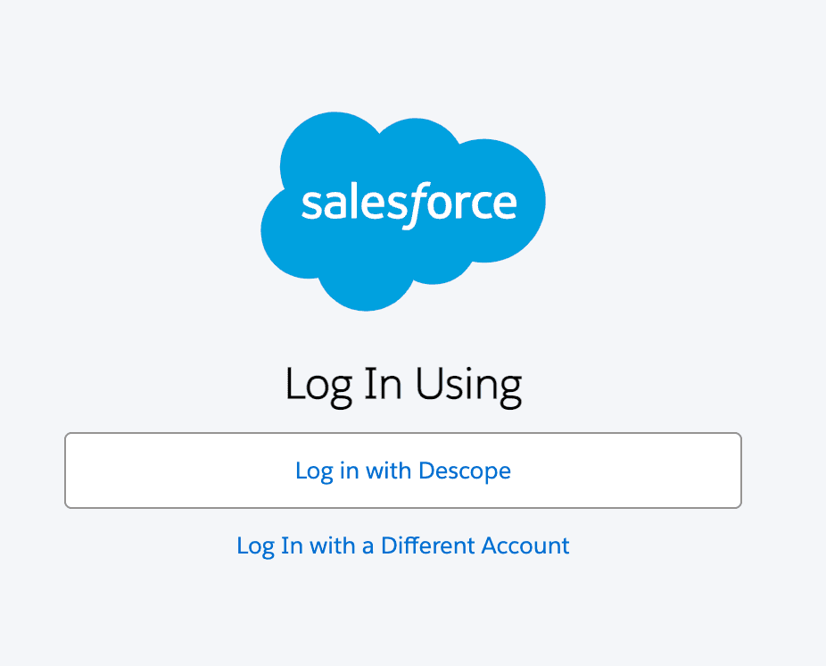 login screen