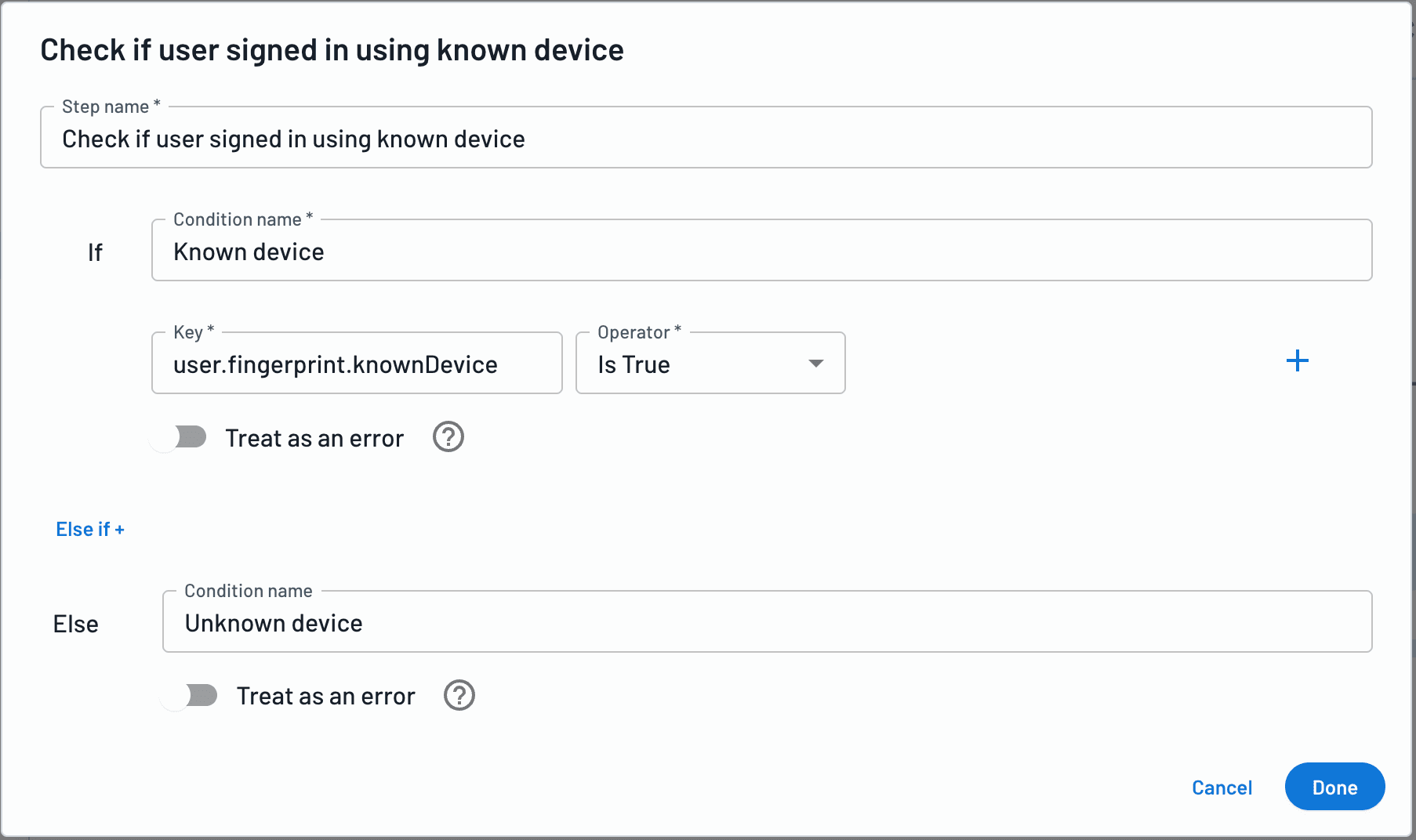 conditional screen